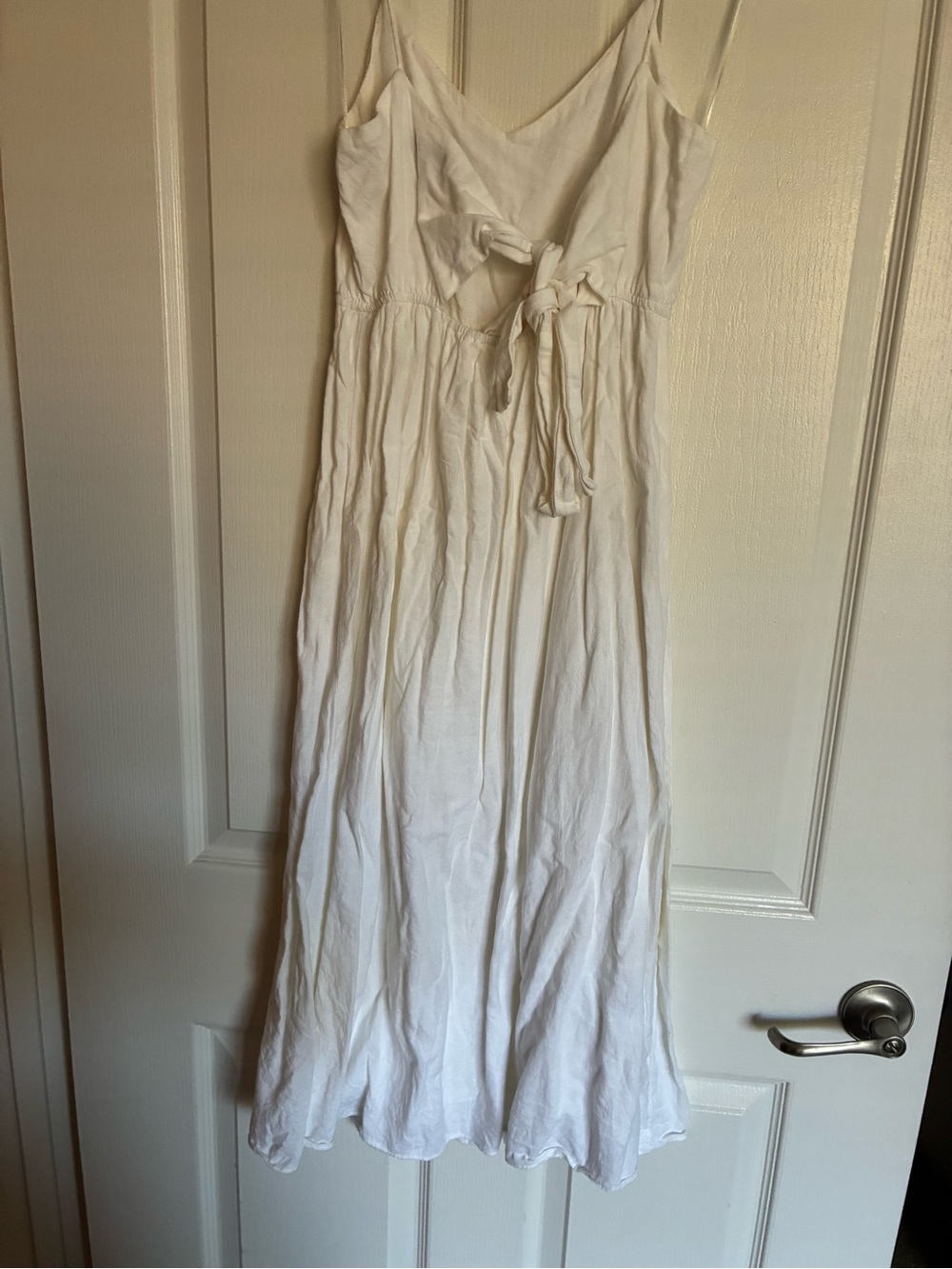 Zara White Spaghetti-Strap Button-Front Midi Dress - Picture 3 of 4